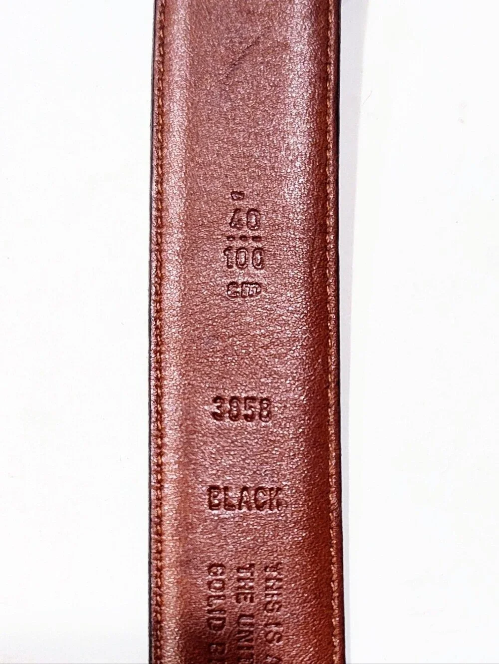 Vintage Coach 3858 Men's Black French Calfskin Leather Belt USA Brass Size 40